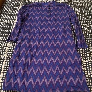 Purple Zigzag Tunic/Shirt Dress Slender Size Small